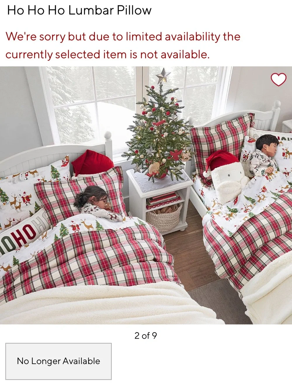 NWT Pottery Barn Kids Ho Ho Ho Lumbar Pillow